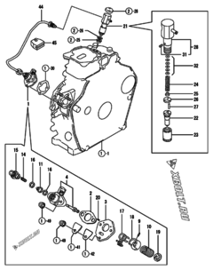  Двигатель Yanmar L100EEDEPTNA, узел -  Топливный насос высокого давления (ТНВД) 