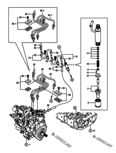  Двигатель Yanmar 3TNV84-SIK, узел -  Форсунка 