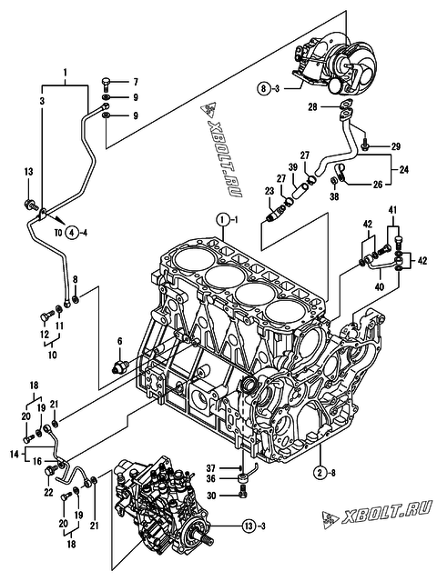  Система смазки двигателя Yanmar 4TNV98T-NSV