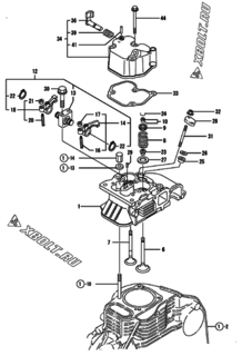  Двигатель Yanmar L70EE-DEVMK, узел -  Головка блока цилиндров (ГБЦ) 