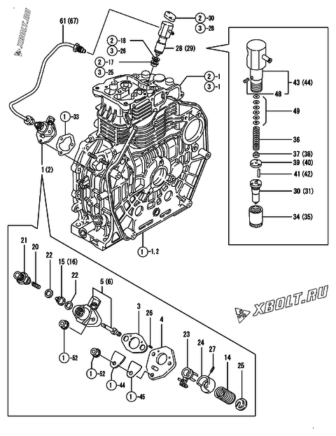  Топливный насос высокого давления (ТНВД) двигателя Yanmar L70AE-DEVMK