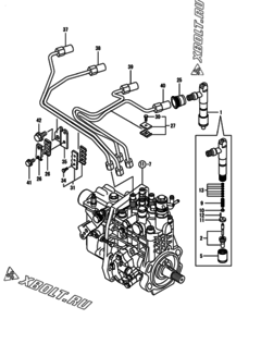  Двигатель Yanmar 4TNV94L-PIK, узел -  Форсунка 