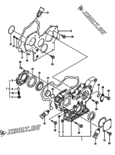  Двигатель Yanmar 3TNV88-NHBB, узел -  Корпус редуктора 