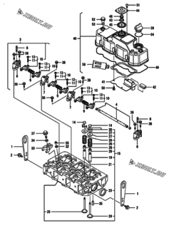  Двигатель Yanmar 3TNV88-NHBB, узел -  Головка блока цилиндров (ГБЦ) 