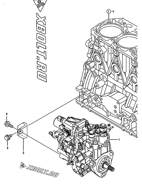  Топливный насос высокого давления (ТНВД) двигателя Yanmar 3TNV88-NHBB