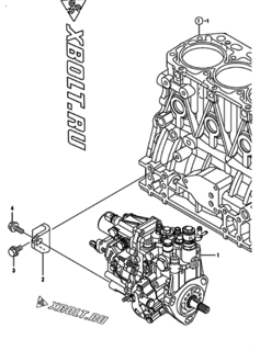  Двигатель Yanmar 3TNV88-NHBB, узел -  Топливный насос высокого давления (ТНВД) 