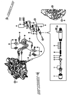  Двигатель Yanmar 3TNV88-NHBB, узел -  Форсунка 