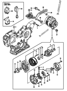  Двигатель Yanmar 3TNV88-NHBB, узел -  Генератор 