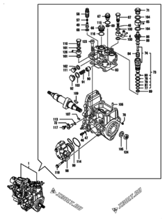  Двигатель Yanmar 3TNV88-NHBB, узел -  Топливный насос высокого давления (ТНВД) 