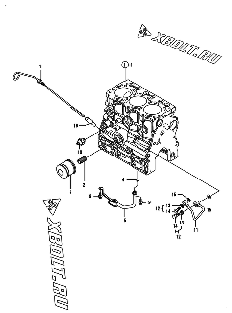 Система смазки двигателя Yanmar 3TNV76-QIK
