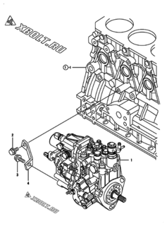  Двигатель Yanmar 4TNV88-NHB, узел -  Топливный насос высокого давления (ТНВД) 