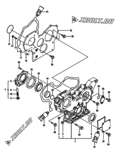  Двигатель Yanmar 3TNV84-QIKA, узел -  Корпус редуктора 