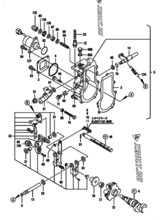  Двигатель Yanmar 3TNV76-QIKA, узел -  Регулятор оборотов 
