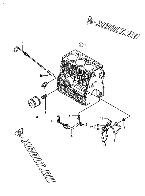  Система смазки двигателя Yanmar 3TNV70-FDW