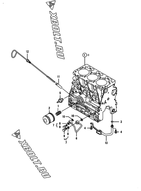  Система смазки двигателя Yanmar 3TNV76-FDG