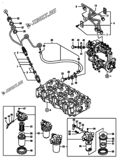  Двигатель Yanmar 3TNV76-FDG, узел -  Форсунка 