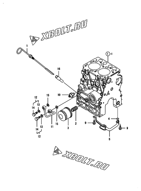  Система смазки двигателя Yanmar 2TNV70-PIK