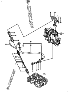  Двигатель Yanmar 2TNV70-PIK, узел -  Форсунка 
