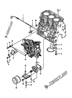  Двигатель Yanmar 3TNV88-SHB, узел -  Система смазки 