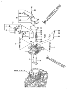  Двигатель Yanmar L100V1AJ1R1AAMK, узел -  Головка блока цилиндров (ГБЦ) 