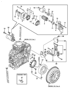  Двигатель Yanmar L100V1AJ1R1AAMK, узел -  Стартер и генератор 