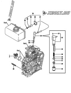  Двигатель Yanmar L100V1AJ1R1AAMK, узел -  Топливный насос высокого давления (ТНВД) и форсунка 