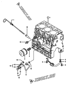  Двигатель Yanmar 3TNV70-XHBT, узел -  Система смазки 
