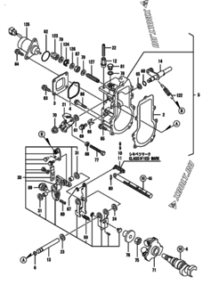  Двигатель Yanmar 3TNV70-XHBT, узел -  Регулятор оборотов 