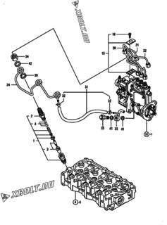  Двигатель Yanmar 3TNV70-XHBT, узел -  Форсунка 