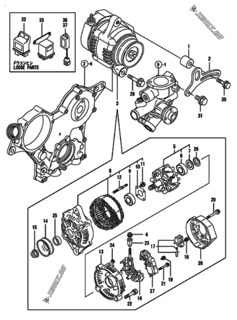  Двигатель Yanmar 3TNV70-XHB, узел -  Генератор 
