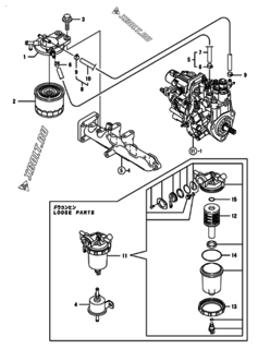  Двигатель Yanmar 3TNV82ABQIKA, узел -  Топливопровод 