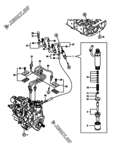  Двигатель Yanmar 3TNV88-BQIKA, узел -  Форсунка 