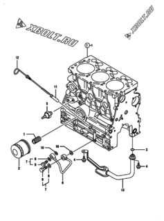  Двигатель Yanmar 3TNV76-XHB, узел -  Система смазки 