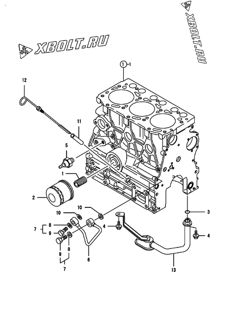  Система смазки двигателя Yanmar 3TNV76-NMB