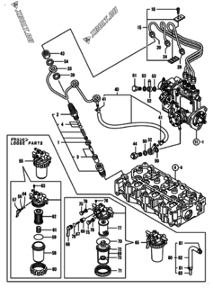  Двигатель Yanmar 3TNV76-NMB, узел -  Форсунка 