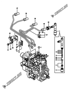  Двигатель Yanmar 4TNV94L-PIKA2, узел -  Форсунка 