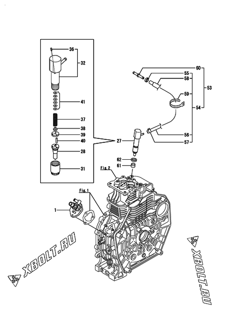  Топливный насос высокого давления (ТНВД) и форсунка двигателя Yanmar L70V6HJ1C9GAYG