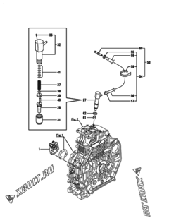  Двигатель Yanmar L70V6HJ1C9GAYG, узел -  Топливный насос высокого давления (ТНВД) и форсунка 