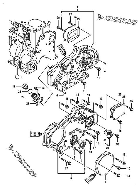  Корпус редуктора двигателя Yanmar 4TN100TL-GLD
