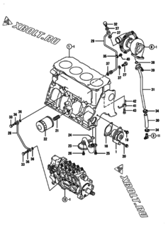  Двигатель Yanmar 4TN100TL-GLD, узел -  Система смазки 