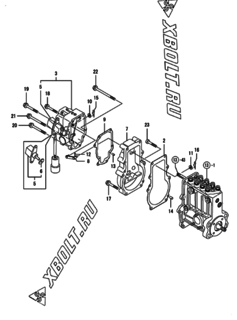  Двигатель Yanmar 4TN100TL-GLD, узел -  Регулятор оборотов 