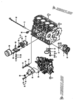  Двигатель Yanmar 4TNV88-BQIK, узел -  Система смазки 