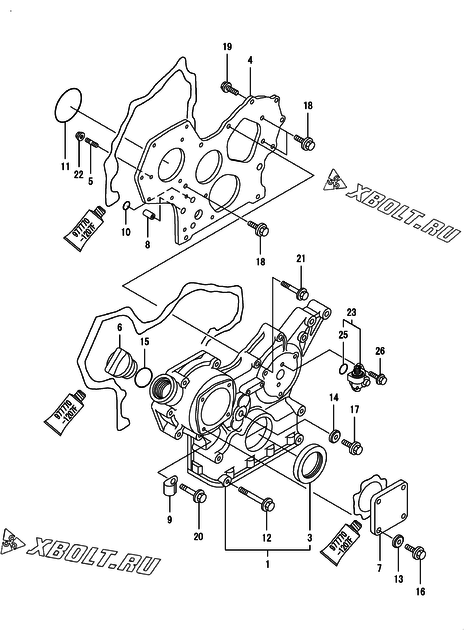  Корпус редуктора двигателя Yanmar 3TNE84-GHN1
