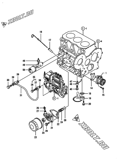  Система смазки двигателя Yanmar 3TNE84-GHN1