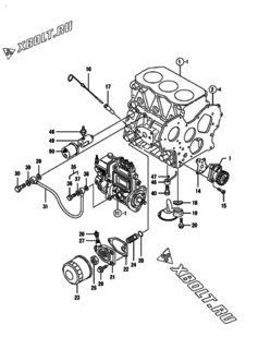  Двигатель Yanmar 3TNE84-GHN1, узел -  Система смазки 