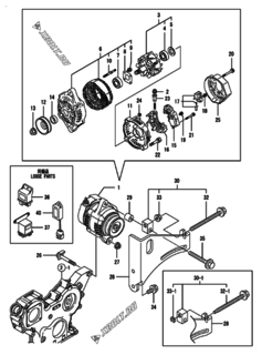  Двигатель Yanmar 3TNV88-BPYB, узел -  Генератор 