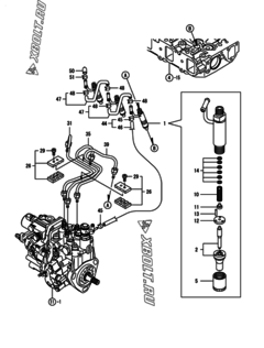  Двигатель Yanmar 3TNV88-BNHB, узел -  Форсунка 