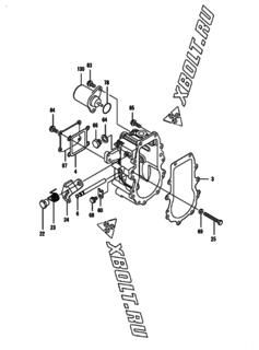  Двигатель Yanmar 3TNV88-BQIK, узел -  Регулятор оборотов 