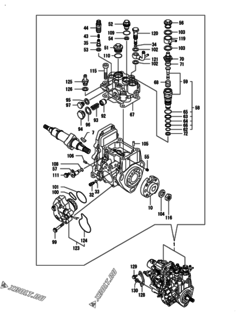  Двигатель Yanmar 4TNV88-BPIKA, узел -  Топливный насос высокого давления (ТНВД) 