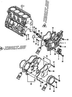  Двигатель Yanmar 4TNV98-EPIKA, узел -  Корпус редуктора 